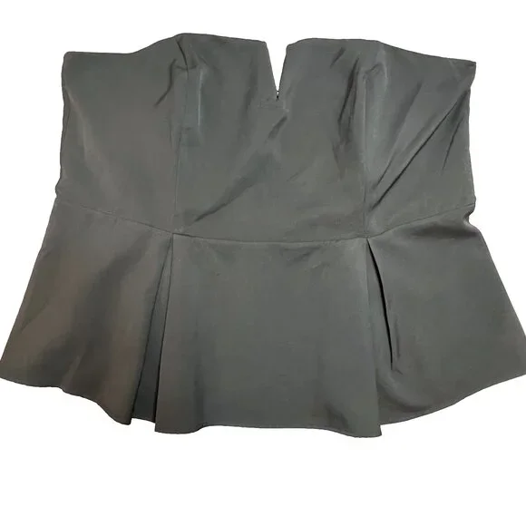 City Chic Black Strapless Peplum Top Womens Size 22W Zip Back Sweetheart - Picture 10 of 16